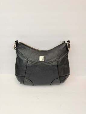 MCM Black Pebbled Leather Studded Shoulder Bag ( No Crossbody Straps)